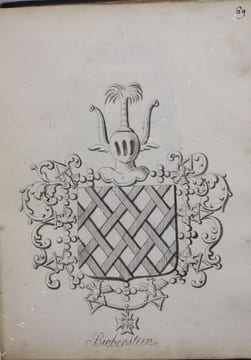 Recueil de 92 blasons dessinés à la plume, dont 9 coloriés. . [ARMORIAL MANUSCRIT].