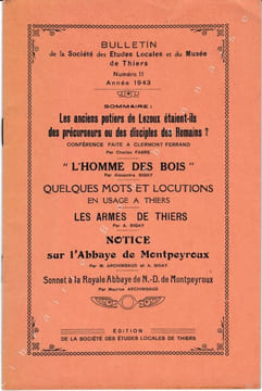 Bulletin de la Société des Etudes Locales de Thiers, N°111, 1943. . [THIERS]. 