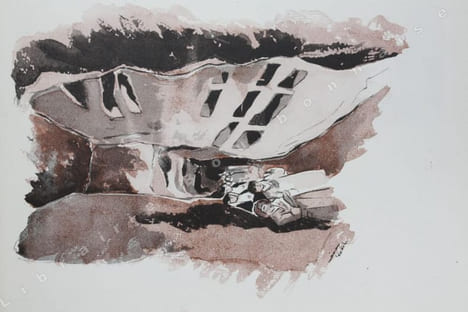 La Route de Rome. 4. Mai 1947. Aquarelles et croquis de Manon Iessel.. IESSEL (Manon).