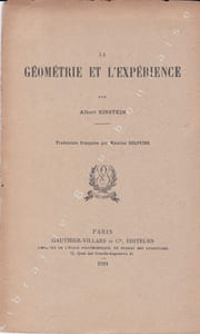 La géométrie et l'exéprience. 