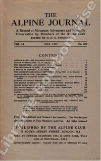 The Alpine Journal  vol . L1. May 1939. N° 258.