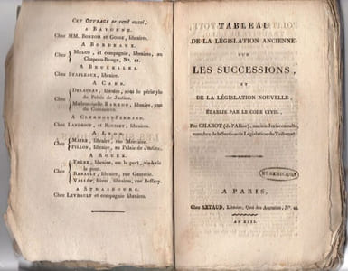 Tableau de la législation ancienne sur les successions, et de la législation nouvelle, établie par le code civil.