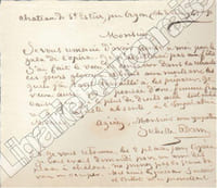 DEUX LETTRES AUTOGRAPHES.