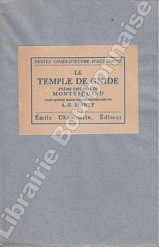 Le temple de Gnide, poème pastoral de Montesquieu. Avec des eaux fortes de A.-E. Marty. . MONTESQUIEU - [MARTY (A.-E.)].