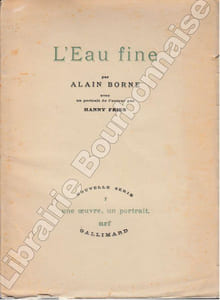 L'eau fine. Avec un portrait de l'auteur par Hanny FRIES.