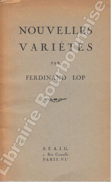 Nouvelles variétés.. LOP (Ferdinand).