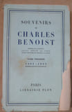 Souvenirs de Charles Benoist Tome.... 
