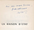 La Raison d'Etat, textes publiés par le Comité Marius Audin. Vidal-Naquet, Pierre