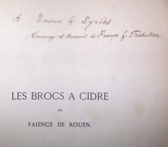 Les Brocs à cidre en faïence de Rouen ; étude de céramique normande