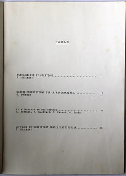 Politique et psychanalyse. Deleuze, Gilles ; Guattari, Félix