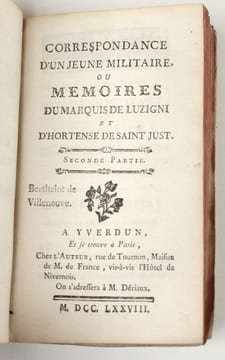 Correspondance d'un jeune militaire, ou mémoires du marquis de Luzigni et d'Hortense de Saint-Just. Bourgoing, Jean-François (baron de) - Musset de ...