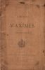 Choix de maximes des Anciens. Edition originale Kern, Emile
