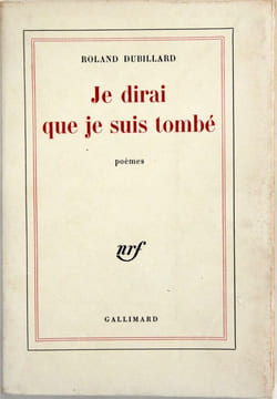 Je dirai que je suis tombé, poèmes. Dubillard, Roland