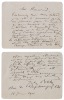 2 billets autographes signés à Jean-Paul Brunet à propos de sa poésie, 1901. Breton, Jules (peintre et poète français, 1827-1906)
