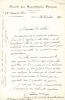 Lettre autographe signée datée du 28 novembre 1900 à en-tête de la Société des aquafortistes français. Mongin, Augustin (peintre et graveur à ...