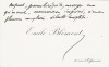 Billet autographe sur carte de visite. Blémont, Emile (1839-1927)