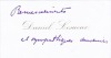 Billet autographe sur carte de visite. Lesueur, Daniel (pseudonyme de Jeanne Loiseau, poète, romancière et auteur dramatique, 1860-1920)
