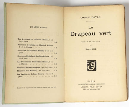 Le Drapeau vert. Traduit de l'anglais par Henry Evie.. Doyle, Arthur Conan - Evie, Henry (trad.)