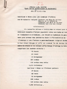 Arbitrage André-Charles Coppier contre Firmin Didot à propos de "Eaux-fortes authentiques de Rembrandt" publié en 1929. Pièces autographes et ...