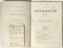 Le Post-scriptum, comédie en un acte, en prose. Edition originale Augier, Emile