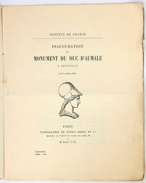 Inauguration du monument du duc d'Aumale à Chantilly, le 15 octobre 1899. [Henri d'Orléans, duc d'Aumale] - Boissier, Gaston ; Bornier, Henri de