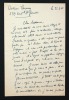 Lettre autographe signée à Hélène Pichon-Janet à propos d'Edouard Pichon. Launay, Clément (1901-1992, pédiatre et pédo-psychiatre français)