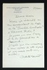 Lettre autographe signée à Hélène Pichon-Janet. Laurent-Lucas-Championnière, Odette (1892-1964, médecin et psychanalyste française)