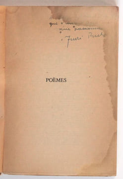 Poèmes [envoi autographe signé à Thierry Maulnier]. Breton, André