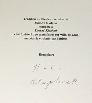 Derrière le miroir, numéro 238, mars 1980 : Klapheck [exemplaire de tête]. [Derrière le miroir] - Klapheck, Konrad - Noël, Bernard