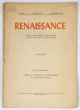 Guerre et commerce chez les Indiens de l'Amérique du Sud. Lévi-Strauss, Claude