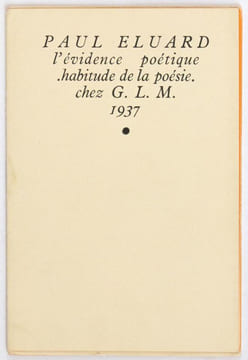 L'Evidence poétique. Eluard, Paul