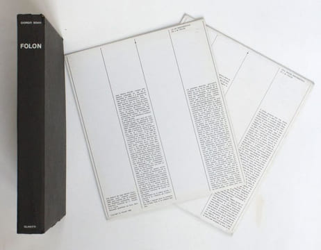 Tiré à part des planches de Jean-Michel Folon pour l'agenda Olivetti 1969, montées sur carton. La Vie sentimentale de J. M. Folon / Vita, anche ...