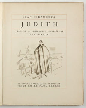 Judith, tragédie en trois actes illustrée par Laboureur. Giraudoux, Jean - Laboureur, Jean-Emile (ill.)