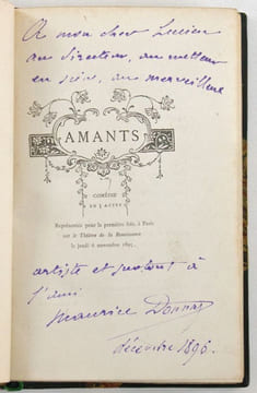 Amants, comédie en cinq actes. Ornementation de Lucien Métivet. [exemplaire de Lucien Guitry]. Donnay, Maurice - Métivet, Lucien (ill.)