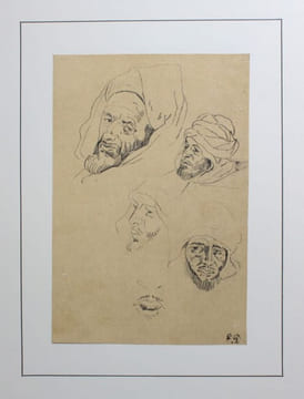 Vingt aquarelles et onze dessins reproduisant en fac-similé L'Album du Maroc, de la collection J. V.... Delacroix, Eugène