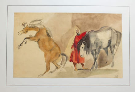 Vingt aquarelles et onze dessins reproduisant en fac-similé L'Album du Maroc, de la collection J. V...