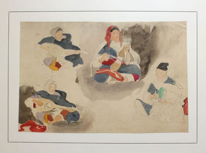 Vingt aquarelles et onze dessins reproduisant en fac-similé L'Album du Maroc, de la collection J. V...