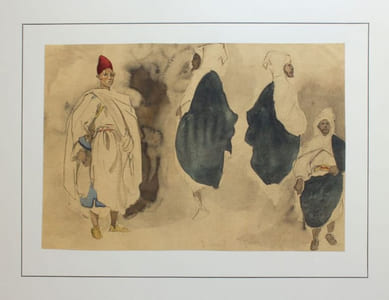 Vingt aquarelles et onze dessins reproduisant en fac-similé L'Album du Maroc, de la collection J. V...