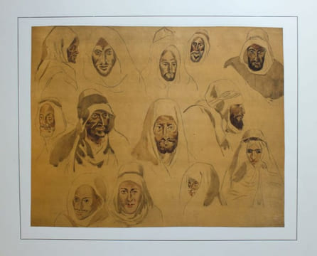 Vingt aquarelles et onze dessins reproduisant en fac-similé L'Album du Maroc, de la collection J. V.... Delacroix, Eugène