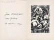 Jean Monneret : carte de voeux pour l'année 1959 et gravure originale. Monneret, Jean