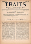 Traits. Poésie, Documents, Lettres. Revue indépendante paraissant douze fois par ans. IIIe année, n° 7, juillet 1943.. [Revue - Résistance] - ...