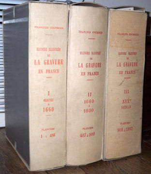 Histoire illustrée de la gravure en France.  Complet en 4 volumes de texte et 3 volumes de planches.. Courboin, François
