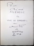 Vive le cirque. Serge [Maurice Feaudière (pseud.)]