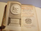 Menandri et Philemonis reliquiae, quotquot reperiri potuerunt ; Graece et Latine, cum notis Hugonis Grotii et Joannis Clerici, qui etiam novam omnium ...