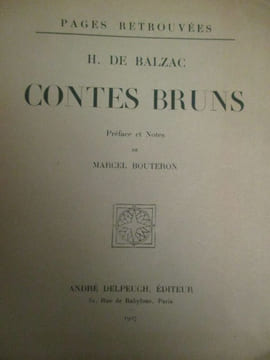 contes bruns. balzac ( honoré de ) 