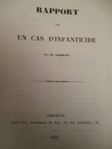 rapport sur un cas d'infanticide