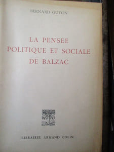 la pensée politique et sociale de balzac