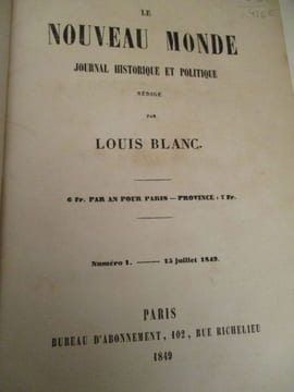 le nouveau monde - journal historique et politique . blanc ( louis )