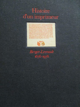 histoire d'un imprimeur - berger-levrault 1676-1976. undefined