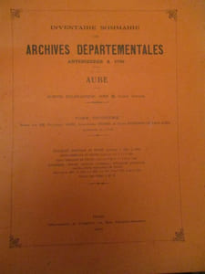 inventaire sommaire des archives départementales antérieures à 1790 - aube